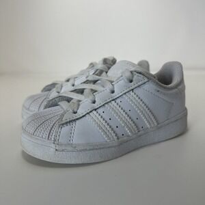 Addias Original Superstar EL I‎ Toddler Shoe Size 7K White Casual EF5397